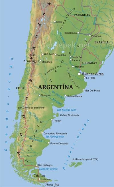 Argentína domborzata és vízrajza